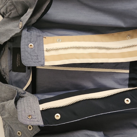 ☔️Scotch & Soda☔️ Hooded Rain Coat, blue, size 1 (S) - Picture 9 of 16